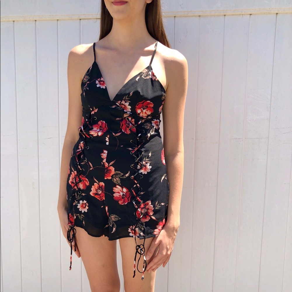 Cotton Candy Floral Romper